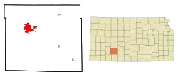 Location within Ford County and Kansas
