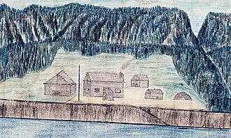 Illustration of Fort Reliance 1884 by Willis Everette