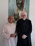 Fr. Cedric Prakash with Fr. Peter Hans Kolvenbach, the former Superior General of the Jesuits in Beirut, Lebanon on July 11, 2016.