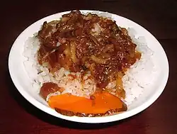 Minced pork rice, a rice dish of Han Taiwanese.