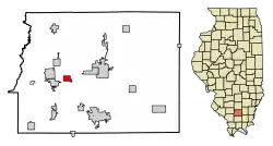Location of Buckner in Franklin County, Illinois.