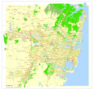 Map of the Sydney metropolitan area