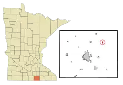 Location of Hollandale, Minnesota