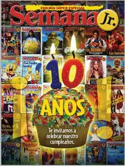 Front cover page of Semana Jr. 10th anniversary edition.