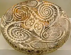 Polychrome dish from Phaistos, Old Palace period (1800-1700 BCE). Heraklion Archaeological Museum