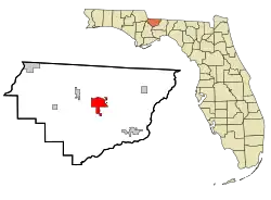 Location in Gadsden County and the state of Florida