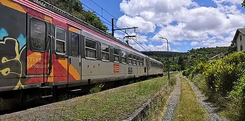 A TER stopped at the station.