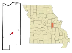 Location of Owensville, Missouri