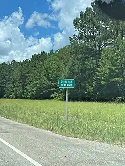 Georgiana Town Limit sign