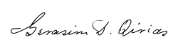 Gjerasim Qiriazi Gerasim D. Kyrias's signature