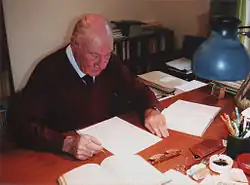 Giovanni Battista Rizza at work in his home office, in 2003.