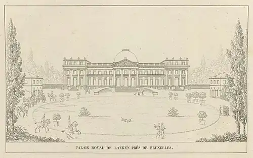 Engraving of the Palace of Laeken, from Pierre-Jacques Goetghebuer's Choix des monuments (1827)