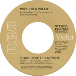 1976 US single of Jennings and Nelson's duet performance