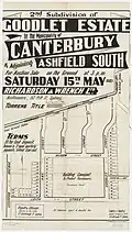 Goodlet Estate Canterbury Ashfield South, 1920, Richardson & Wrench, Alison St, Leith St, Goodlet St, Leopold St, Croydon St.