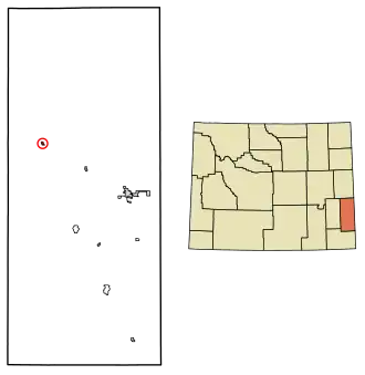 Location of Fort Laramie in Goshen County, Wyoming.