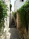 A narrow street in the old town