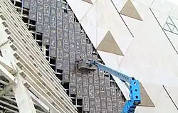 View of the Grand Egyptian Museum construction site in 2019