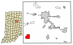 Location of Point Isabel in Grant County, Indiana.