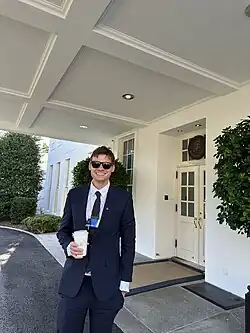 Grant Tremblay standing outside of the White House