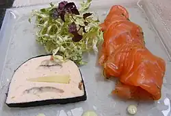 Gravlax served with eel pâté