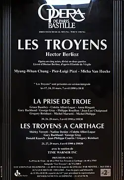 Gregory Reinhart as Narbal and Panthée in Berlioz’s Les Troyens for the official opening of Paris’ Bastille Opera Theater in 1990.