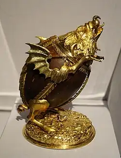 Grotesque wild boar cup, Caspar Beutmuller the Elder, Nuremberg, 1603–1609, silver-gilt and cold paint, Metropolitan Museum of Art, New York