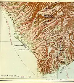 A map showcasing southwestern Guadeloupe 15 years before it was struck by the hurricane.