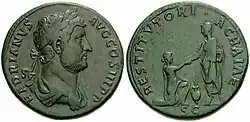 Image 71Sestertius issued under Hadrian circa AD 134–138 (from Roman Empire)