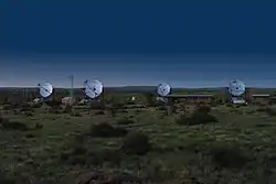 Four telescopes in operation at night