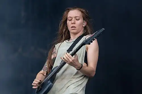 Meyers performing with Code Orange in 2023