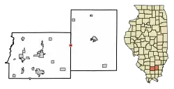 Location of Macedonia in Franklin & Hamilton Counties, Illinois.