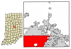 Map of Hamilton County showing Home Place within the city limits of Carmel