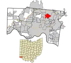 Location in Hamilton County and the state of Ohio.