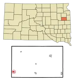 Location in Hamlin County and the state of South Dakota
