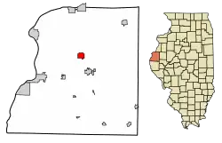 Location of Ferris in Hancock County, Illinois.