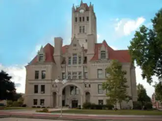 Hancock County Courthouse in downtown Greenfield