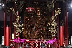 Song dynasty statue of the dharmapala Weituo in the Hall of the Four Heavenly Kings