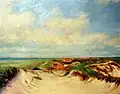 Island dunes on Norderney (oil on ply wood, 1923)