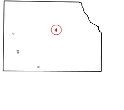 Location in Harper County and the state of Oklahoma.