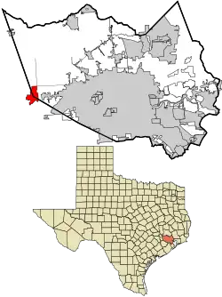 Location of Katy, Texas