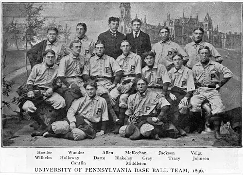 The Penn baseball team in 1896