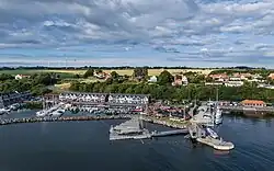 Aerial view of the harbor