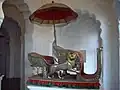 Hathi howdah or elephant seat in the Mehrangarh Fort Museum.