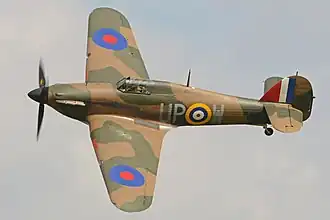A Hawker Hurricane Mk.I, flown by Roald Dahl and based on RAF Ramat David