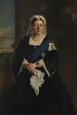 This is a portrait of Queen Victoria whose royal charter allowed women to study at the university.