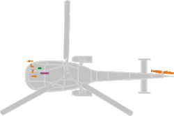 The tail rotor is operated with the pedals