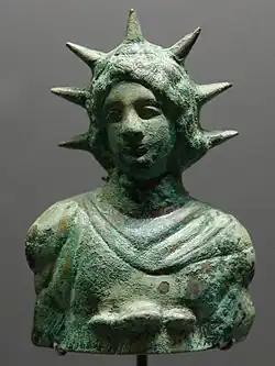 Helios wearing the chlamys (Tripoli, 1st century AD)