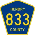 County Road 833 marker