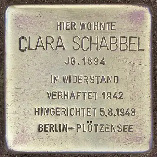 Stolperstein placed in Hennigsdorf to honour Schabbel memory