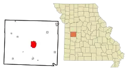 Location of Clinton, Missouri